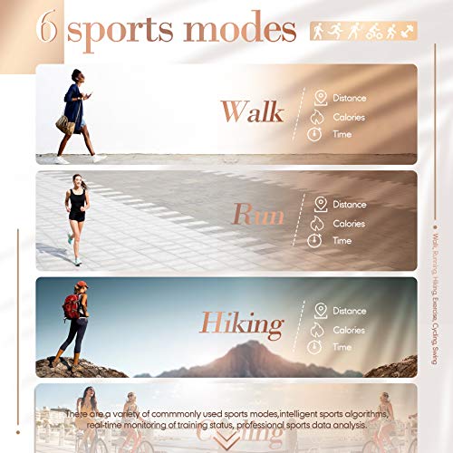 GOKOO Smartwatch Mujer Reloj Inteligente Elegante Dorado Reloj de Fitness IP67 Impermeable Reloj Inteligente Deportivo Pulsómetros Presión Arterial Calorías Compatible con Android iOS GOKOO Smartwatch Mujer Reloj Inteligente Elegante Dorado Reloj de Fitness IP67 Impermeable Reloj Inteligente Deportivo Pulsómetros Presión Arterial Calorías Compatible con Android iOS