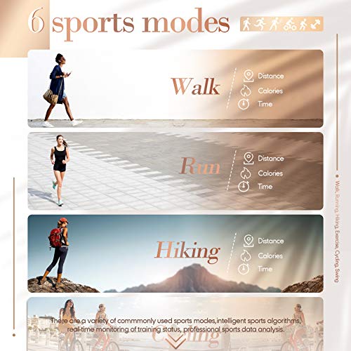 GOKOO Smartwatch Mujer Reloj Inteligente Elegante Dorado Reloj de Fitness IP67 Impermeable Reloj Inteligente Deportivo Pulsómetros Presión Arterial Calorías Compatible con Android iOS