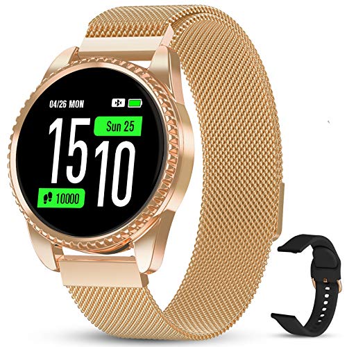 GOKOO Smartwatch Mujer Reloj Inteligente Pulsera Actividad para Deporte Pulsómetros Monitorización Presión Arterial Rastreador Fitness Compatible con Android iOS