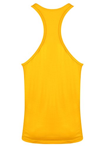 Gold´s Gym GGVST-003 Muscle Joe - Camiseta musculación para Hombre, Color Amarillo, Talla L