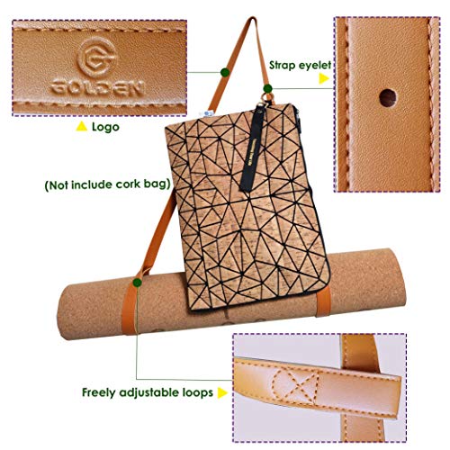 GOLDEN Esterilla Yoga de Corcho y Caucho Natural Antideslizante, Corcho de Partículas Grandes, XL 183 x 66 x 0,4 cm, Esterilla de Deporte, con PU Correa GOLDEN Esterilla Yoga de Corcho y Caucho Natural Antideslizante, Corcho de Partículas Grandes, XL 183 x 66 x 0,4 cm, Esterilla de Deporte, con PU Correa
