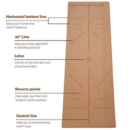 GOLDEN Esterilla Yoga de Corcho y Caucho Natural Antideslizante, Corcho de Partículas Grandes, XL 183 x 66 x 0,4 cm, Esterilla de Deporte, con PU Correa GOLDEN Esterilla Yoga de Corcho y Caucho Natural Antideslizante, Corcho de Partículas Grandes, XL 183 x 66 x 0,4 cm, Esterilla de Deporte, con PU Correa