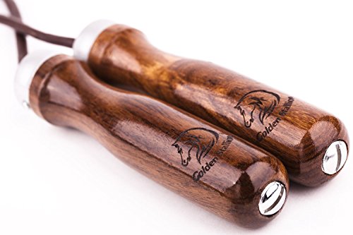 Golden Stallion – Comba de saltar ajustable con rodamientos y pesas – Comba de cuero Golden Stallion – Comba de saltar ajustable con rodamientos y pesas – Comba de cuero