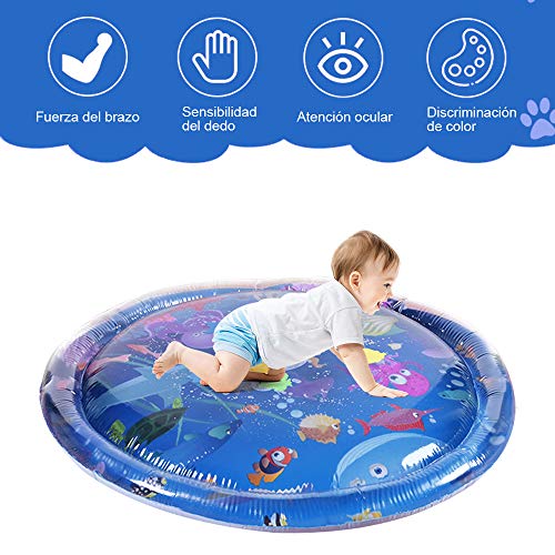 GOLDGE 100 * 100CM Alfombra Inflable del Agua para Bebés, Manta Agua Bebé de Juego de Esterilla de Agua PVC Entretenimiento Estimulación Crecimiento Juguetes sensoriales Almohadilla