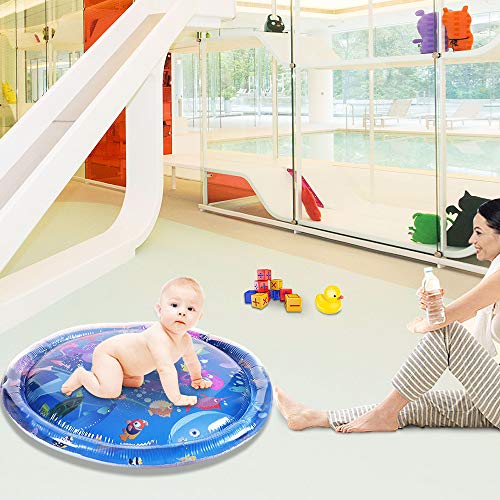 GOLDGE 100 * 100CM Alfombra Inflable del Agua para Bebés, Manta Agua Bebé de Juego de Esterilla de Agua PVC Entretenimiento Estimulación Crecimiento Juguetes sensoriales Almohadilla