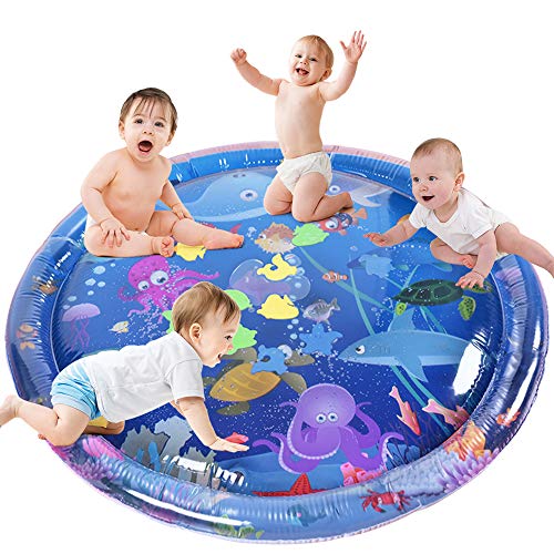 GOLDGE 100 * 100CM Alfombra Inflable del Agua para Bebés, Manta Agua Bebé de Juego de Esterilla de Agua PVC Entretenimiento Estimulación Crecimiento Juguetes sensoriales Almohadilla