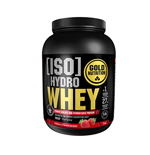 Goldnutrition Iso Hydro Whey 1kg, Fresa, Crecimiento y Mantenimiento Muscular Goldnutrition Iso Hydro Whey 1kg, Fresa, Crecimiento y Mantenimiento Muscular