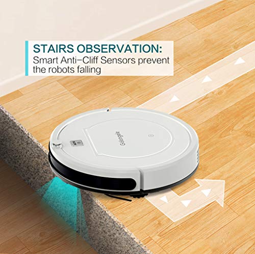 Golongele Robot Aspirador, succión de 1400Pa, Auto Recarga de batería, 4 Modos de Limpieza, Robot Aspirador para pelos de Perro, Suelos de parquet y alfombras de Pelo Corto Golongele Robot Aspirador, succión de 1400Pa, Auto Recarga de batería, 4 Modos de Limpieza, Robot Aspirador para pelos de Perro, Suelos de parquet y alfombras de Pelo Corto