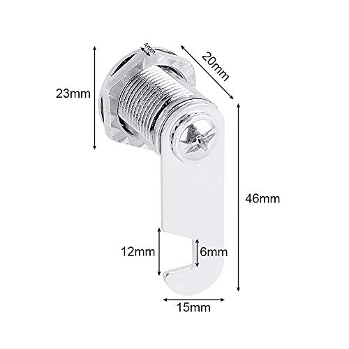 GOLRISEN Cerraduras de Taquillas de 18mm, 4 Cerraduras de Buzones con Llaves, Cerradura para Armario/Cajón u Otros Muebles, para Usarlos en Interiores o Exteriores, Cada Llave Abre Una Sola Cerradura