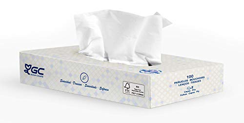 Gomà-Camps - Caja 24 Estuches 100 Pañuelos Desmaquillantes Faciales, 2400 Unidades | Papel Tissue de Alta Suavidad y Absorción, Certificado FSC MIX, Ideal Centros de Salud, Restauración y Hostelería