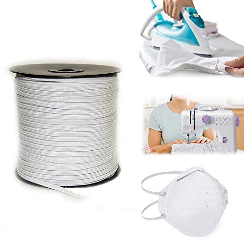 Goma elástica costura blanca 100m, 4mm. Cordón elástico para manualidades y confección. Rollo de cinta elástico para costura. (100 metros). Goma elástica costura blanca 100m, 4mm. Cordón elástico para manualidades y confección. Rollo de cinta elástico para costura. (100 metros).