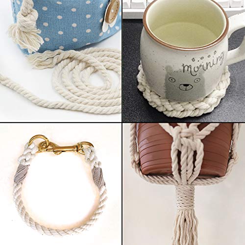 GoMaihe Macrame Cuerda, 8mm x 30m Cordón Hilo de Algodón Natural Colgante de Pared de Macramé, Bricolaje Artesanía Colgante de Pared Colgador de Planta Tejido Cordón Tejer Decoración Envolver, Beige GoMaihe Macrame Cuerda, 8mm x 30m Cordón Hilo de Algodón Natural Colgante de Pared de Macramé, Bricolaje Artesanía Colgante de Pared Colgador de Planta Tejido Cordón Tejer Decoración Envolver, Beige