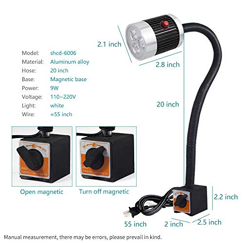 GOMAR Luz de Trabajo LED Plegable Fuerte magnético Luz de la máquina con Base de imán para Manualidades De Coser Torno Taladro de Banco Banco de Trabajo GOMAR Luz de Trabajo LED Plegable Fuerte magnético Luz de la máquina con Base de imán para Manualidades De Coser Torno Taladro de Banco Banco de Trabajo