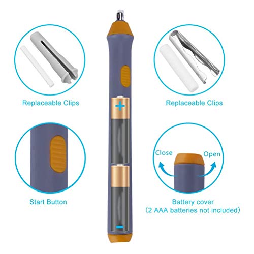 Gomas de Borrar a Pilas,Borrador Electrico Automático con 2 Repuesto Clips y 22 Goma, Principiantes,Profesionales y Artistas(10x2.3mm + 12x5mm)