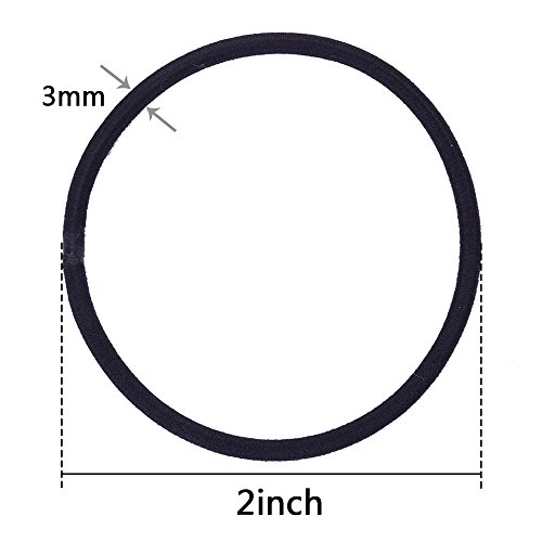 Gomas de Pelo Bandas del Pelo Cintas de Goma,Negro, Paquete de 40 Gomas de Pelo Bandas del Pelo Cintas de Goma,Negro, Paquete de 40