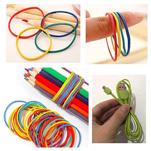 Gomas Elasticas de Colores Surtidas,Xiuyer Bandas de Goma 38 x 14 mm Papeleria Rubber Band para Hogar Colegio Banco Oficina Artículos(200g, acerca de 600 piezas) Gomas Elasticas de Colores Surtidas,Xiuyer Bandas de Goma 38 x 14 mm Papeleria Rubber Band para Hogar Colegio Banco Oficina Artículos(200g, acerca de 600 piezas)
