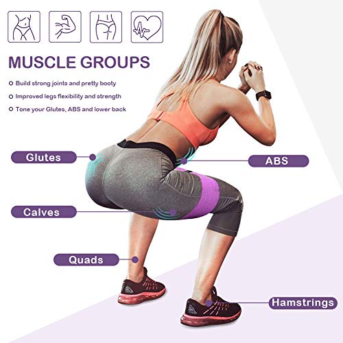 Gomas Elasticas Fitness, Bandas de Resistencia Antideslizante Elasticas Bandas Cintas Elásticas para Ejercicios de Gluteos, Cadera, Piernas y Brazos, Yoga, Pilates, Fitness, Crossfit (Heavy)