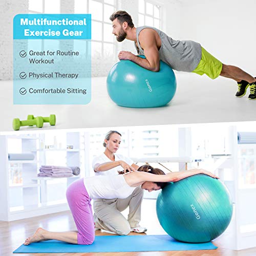 Gonex Balón de Ejercicio Pelota de Equilibrio para Yoga Fitness Pilates Deportes Gimnasio (55-75cm), Bola Antideslizante Soporta 2200lbs, Bomba y Guía Incluida Mejorar Postura, Ø 55cm Azul Gonex Balón de Ejercicio Pelota de Equilibrio para Yoga Fitness Pilates Deportes Gimnasio (55-75cm), Bola Antideslizante Soporta 2200lbs, Bomba y Guía Incluida Mejorar Postura, Ø 55cm Azul