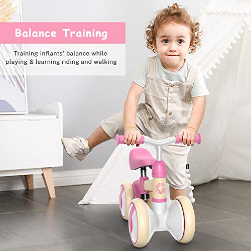 Gonex Bicicleta sin Pedales para Niñas y Niños de 10-36 Meses Bicicleta Equilibrio de Altura Ajustable Triciclos Bebes Correpasillos Bebe 1 Año Regalo