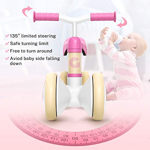 Gonex Bicicleta sin Pedales para Niñas y Niños de 10-36 Meses Bicicleta Equilibrio de Altura Ajustable Triciclos Bebes Correpasillos Bebe 1 Año Regalo