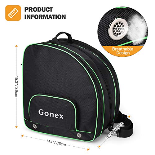 Gonex Bolsa de patines de hielo, bolsa de patinaje en línea, bolsa de patinaje de esquí, bolsa con múltiples bolsillos para patinaje sobre hielo, casco, equipo de protección para niños y adultos