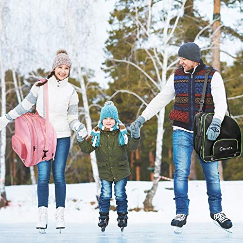 Gonex Bolsa de patines de hielo, bolsa de patinaje en línea, bolsa de patinaje de esquí, bolsa con múltiples bolsillos para patinaje sobre hielo, casco, equipo de protección para niños y adultos
