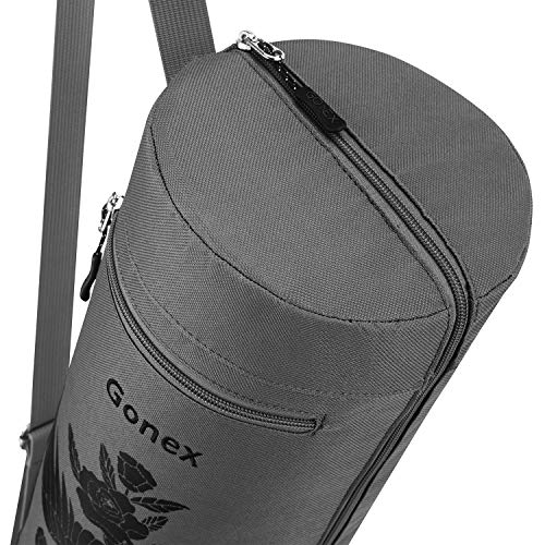 Gonex Bolsa para Colchoneta de Yoga, Funda Esterilla Yoga Ejercicios Fitness Duradera Tela Oxford Impermeable con 2 Bolsillos de Carga, Correa de Hombro Ajustable Extra Ancha Portátil (Gris)