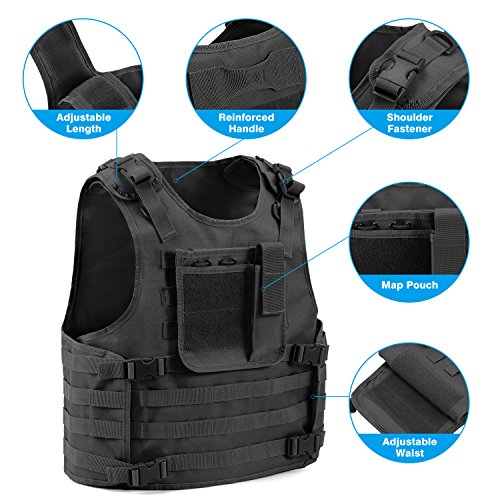 Gonex Chaleco Táctico de Hombre Militar MOLLE Chaqueta Antibalas de Protección Camuflaje para Airsoft CS Game Paintball Swat Policia Combate Cosplay Entrenamiento Formación Caza Deporte al Aire Libre Gonex Chaleco Táctico de Hombre Militar MOLLE Chaqueta Antibalas de Protección Camuflaje para Airsoft CS Game Paintball Swat Policia Combate Cosplay Entrenamiento Formación Caza Deporte al Aire Libre