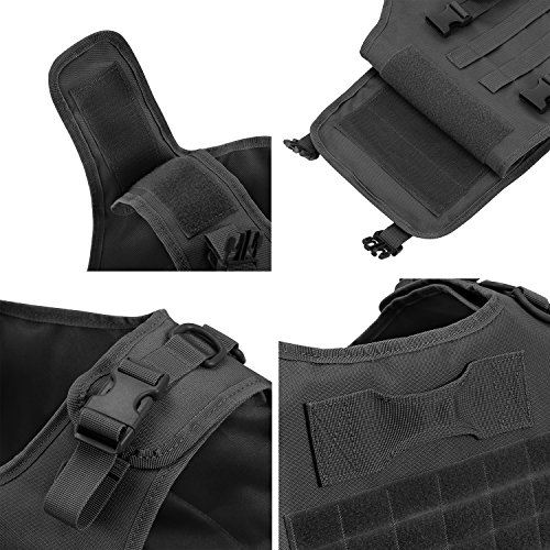 Gonex Chaleco Táctico de Hombre Militar MOLLE Chaqueta Antibalas de Protección Camuflaje para Airsoft CS Game Paintball Swat Policia Combate Cosplay Entrenamiento Formación Caza Deporte al Aire Libre