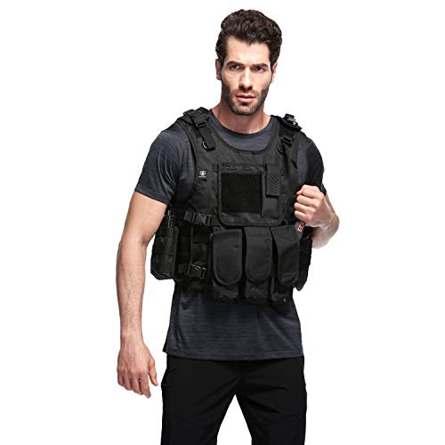 Gonex Chaleco Táctico de Hombre Militar MOLLE Chaqueta Antibalas de Protección Camuflaje para Airsoft CS Game Paintball Swat Policia Combate Cosplay Entrenamiento Formación Caza Deporte al Aire Libre Gonex Chaleco Táctico de Hombre Militar MOLLE Chaqueta Antibalas de Protección Camuflaje para Airsoft CS Game Paintball Swat Policia Combate Cosplay Entrenamiento Formación Caza Deporte al Aire Libre