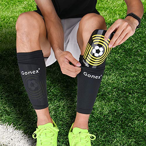 Gonex Espinilleras de fútbol niños Adultos Juventud Mangas Protectoras de fútbol espinilleras Hombre de fútbol Juveniles con Calcetines cojín de EVA Gonex Espinilleras de fútbol niños Adultos Juventud Mangas Protectoras de fútbol espinilleras Hombre de fútbol Juveniles con Calcetines cojín de EVA