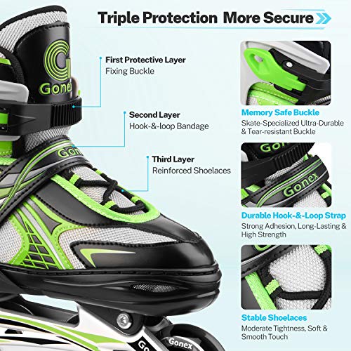 Gonex Patines en Línea Niños Niñas, Patín sobre Ruedas Iluminadas Inline Skates Ajustables Adultos, Patines Infantiles con Luces, Día del Niño Vuelta al Cole (Talla EU 31-42) Gonex Patines en Línea Niños Niñas, Patín sobre Ruedas Iluminadas Inline Skates Ajustables Adultos, Patines Infantiles con Luces, Día del Niño Vuelta al Cole (Talla EU 31-42)