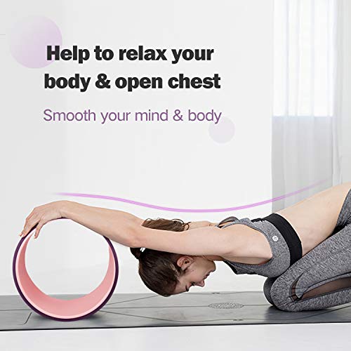 Gonex - Rueda de yoga, 13 pulgadas, rodillo de yoga, pilates para posturas de yoga, estiramiento de espalda con almohadilla externa de 10 mm de grosor
