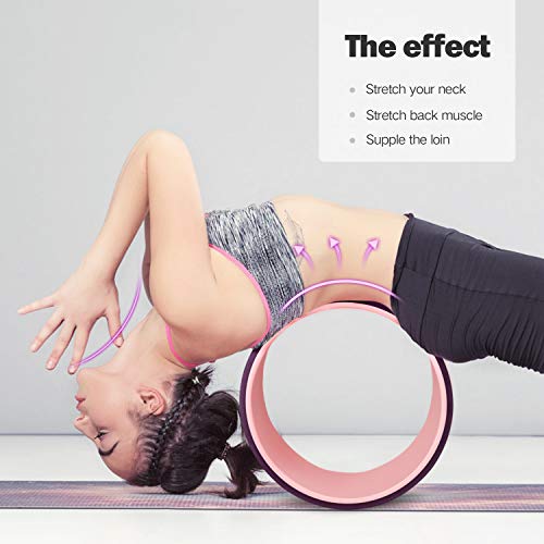 Gonex - Rueda de yoga, 13 pulgadas, rodillo de yoga, pilates para posturas de yoga, estiramiento de espalda con almohadilla externa de 10 mm de grosor