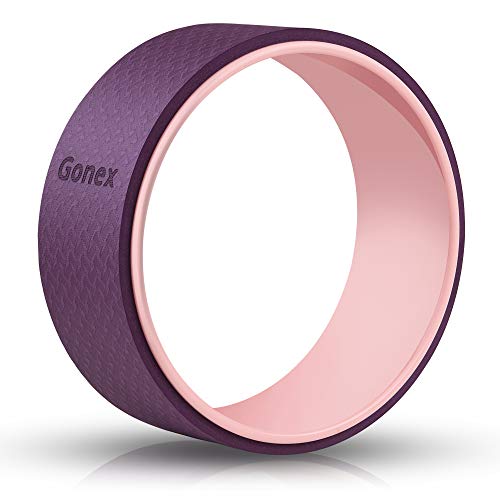 Gonex - Rueda de yoga, 13 pulgadas, rodillo de yoga, pilates para posturas de yoga, estiramiento de espalda con almohadilla externa de 10 mm de grosor