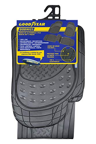 GOOD YEAR GOD9023 1 Juego de alfombras de Goma Puente recortables Color Goodyear, Negro 3 Piezas