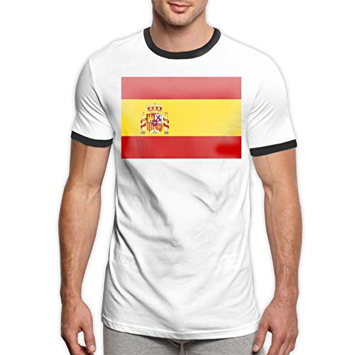 Good4Yours Bandera de españa Camiseta para Hombre, Camisetas con Manga de Campana en Contraste para Hombre, Camisetas Casuales para Hombre, Camiseta con Cuello Redondo Good4Yours Bandera de españa Camiseta para Hombre, Camisetas con Manga de Campana en Contraste para Hombre, Camisetas Casuales para Hombre, Camiseta con Cuello Redondo