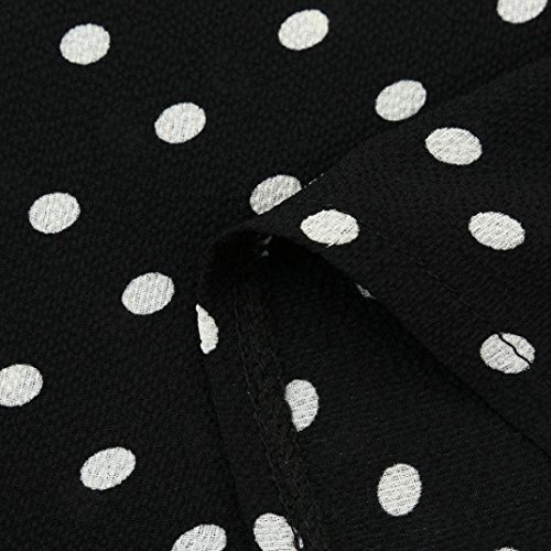 Goodsatar Moda De Las Mujeres Manga de Campana Camisa Suelta del Lunar Señoras Casual Blusa Tops (L, Negro) Goodsatar Moda De Las Mujeres Manga de Campana Camisa Suelta del Lunar Señoras Casual Blusa Tops (L, Negro)