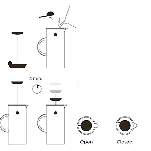 Goodvk Aplicable para Muchas Ocasiones Filtro Prensa Francesa Pot Coffee Pot hogar nórdica Estilo francés Hecho en casa Prensa Pot Café Utensilios (Color : Blanco, tamaño : 1000ml)