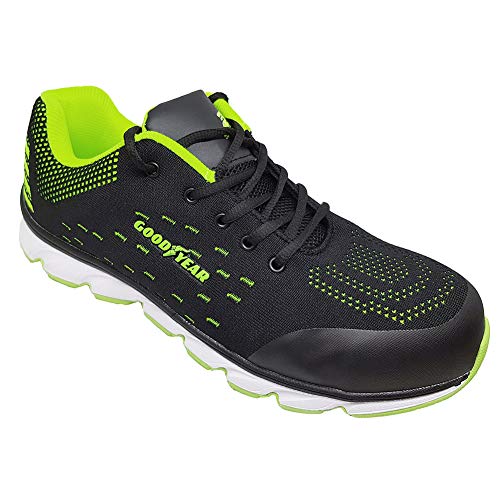 Goodyear Workwear GYSHU1571 - Zapatillas de Seguridad para Hombre (Metal, sin Compuesto), 8 UK, Negro/Verde, 1