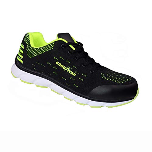 Goodyear Workwear GYSHU1571 - Zapatillas de Seguridad para Hombre (Metal, sin Compuesto), 8 UK, Negro/Verde, 1