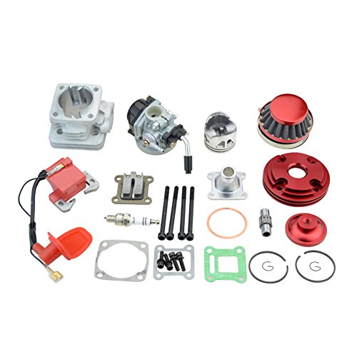 GOOFIT Carburador 19 Minimoto Chino con 44mm Cilindro Motor del Filtro de Aire para Decespugliatore 2 Tiempos 47cc 49cc Scooter Pit Bike ATV Mini Quad Rojo GOOFIT Carburador 19 Minimoto Chino con 44mm Cilindro Motor del Filtro de Aire para Decespugliatore 2 Tiempos 47cc 49cc Scooter Pit Bike ATV Mini Quad Rojo
