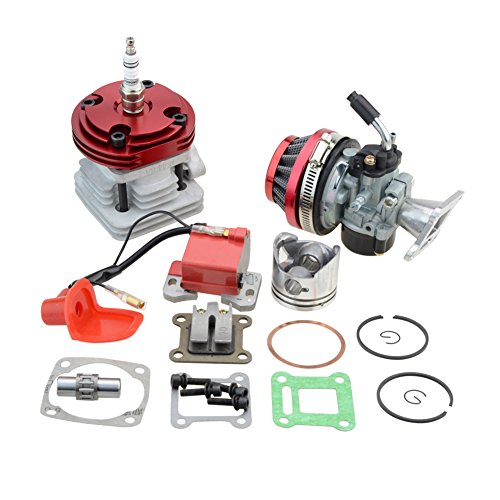 GOOFIT Carburador 19 Minimoto Chino con 44mm Cilindro Motor del Filtro de Aire para Decespugliatore 2 Tiempos 47cc 49cc Scooter Pit Bike ATV Mini Quad Rojo GOOFIT Carburador 19 Minimoto Chino con 44mm Cilindro Motor del Filtro de Aire para Decespugliatore 2 Tiempos 47cc 49cc Scooter Pit Bike ATV Mini Quad Rojo
