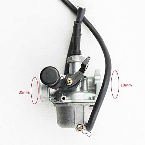 GOOFIT Carburador 19 PZ19 con Filtro Combustible para 2 Tiempos 50cc 70cc 90cc 110cc Mini Quad Pit Bike Go Kart Motor Ciclomotor y Scooter Plata