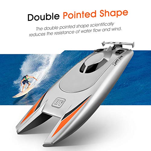 GoolRC Barcos RC para Niños Adultos 25 km / h Barco de Carreras de Alta Velocidad 2 Canales Barcos de Control Remoto para Piscinas Barco de Carreras (Plata) (Plata) GoolRC Barcos RC para Niños Adultos 25 km / h Barco de Carreras de Alta Velocidad 2 Canales Barcos de Control Remoto para Piscinas Barco de Carreras (Plata) (Plata)