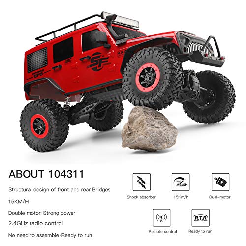 Goolsky WLtoys 104311 RC Coche 2.4G 1/10 4WD Jeep Coche SUV Motor Cepillado Control Remoto Off-Road Crawler Coche Goolsky WLtoys 104311 RC Coche 2.4G 1/10 4WD Jeep Coche SUV Motor Cepillado Control Remoto Off-Road Crawler Coche