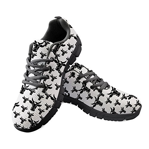 Gopumchy - Zapatillas de Deporte para Mujer, con Cabeza de Toro, Suela Negra, Transpirables, Modernas, para Ocio, Correr, Fitness, Gimnasio, IR de Compras, Color, Talla 38 EU Gopumchy - Zapatillas de Deporte para Mujer, con Cabeza de Toro, Suela Negra, Transpirables, Modernas, para Ocio, Correr, Fitness, Gimnasio, IR de Compras, Color, Talla 38 EU