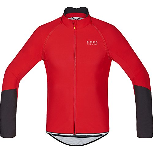 GORE WEAR Power Windstopper Soft Shell Zip-Off Maillot, Hombre, Rojo/Negro 2017, L