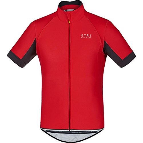 GORE WEAR Power Windstopper Soft Shell Zip-Off Maillot, Hombre, Rojo/Negro 2017, L