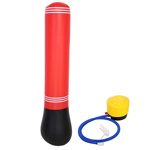 Gorgeri Vaso de boxeo Saco de arena inflable,150cm Torre de perforación de estrés Inflable Bolsa de Boxeo Base de Agua Independiente con Bomba